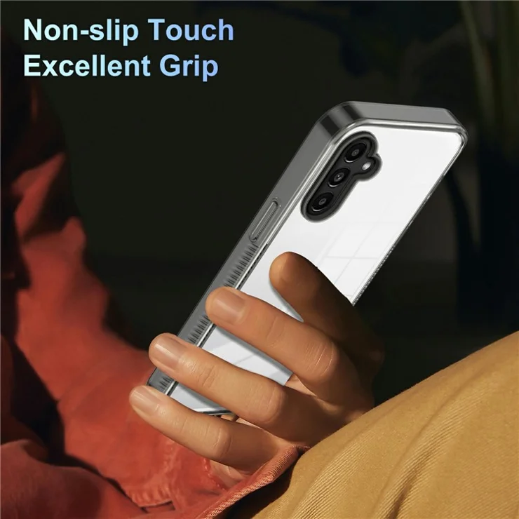 For Samsung Galaxy A14 4G / 5G Clear Phone Case TPU PC Anti-slip Drop-proof Back Cover - Black