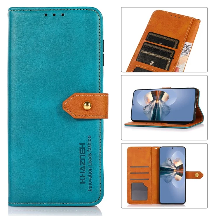 KHAZNEH For Motorola Edge 50 5G Wallet Phone Case Stand Leather Flip Cover - Blue
