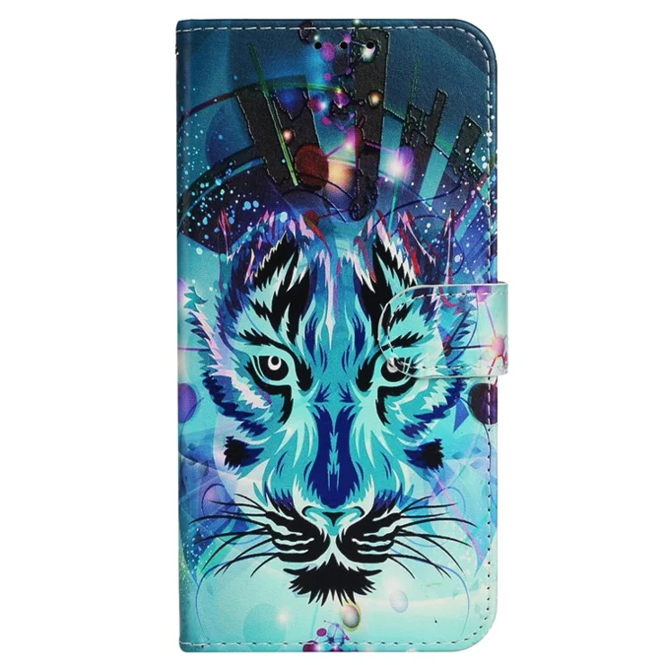 For Xiaomi Poco C75 4G / Redmi 14R 5G / 14C 4G Case Pattern Leather Wallet Phone Cover with Card Holder - Wolf