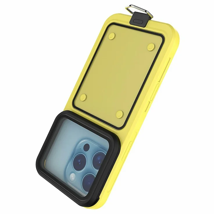 IP68 Waterproof Case for 6.5-6.9 Inch Phones Air Bag Shockproof Underwater Phone Cover - Yellow