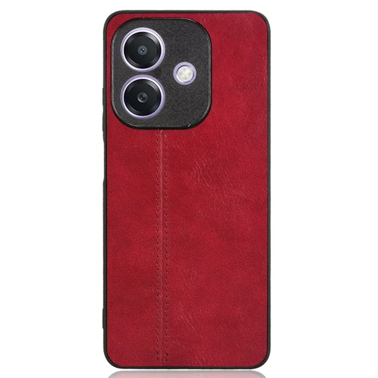 For Oppo A3x 5G (India) Case Leather+TPU+PC Phone Cover Stitching Line - Red