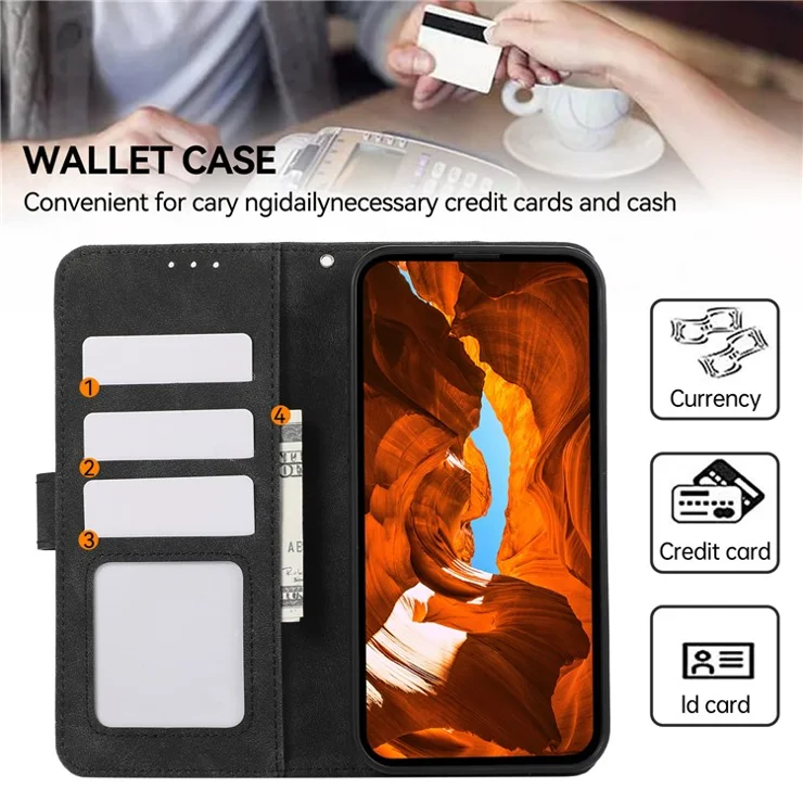 ABEEL For Xiaomi 14T Pro Case Color Splicing Leather Flip Phone Cover RFID Blocking - Black