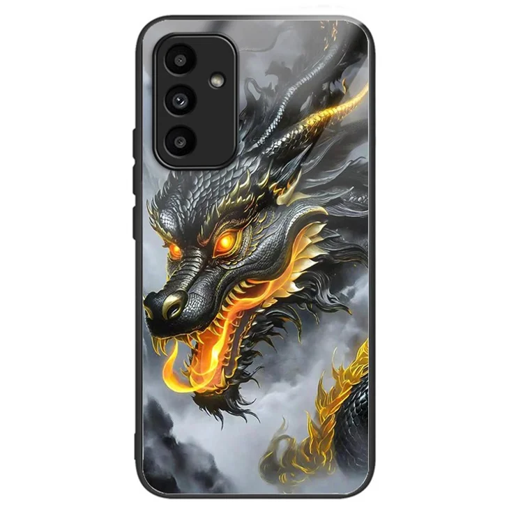 For Samsung Galaxy A15 4G / 5G Case Tempered Glass TPU Drop-Proof Phone Cover Pattern Printing - Style F