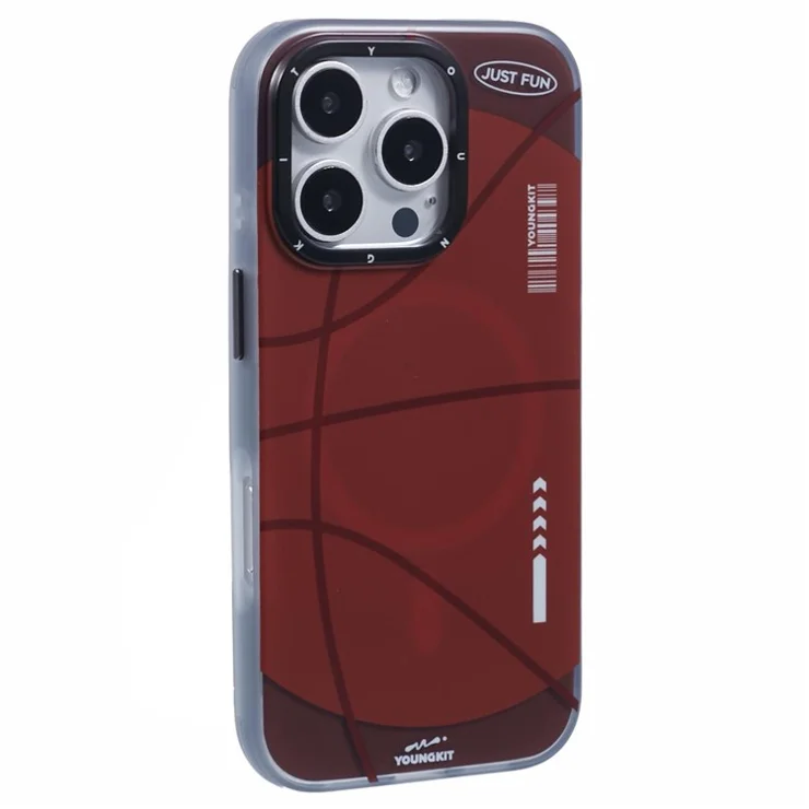 YOUNGKIT Sports Series for iPhone 16 Pro Case Compatible with MagSafe IMD TPU Shockproof Cover - Basketball
