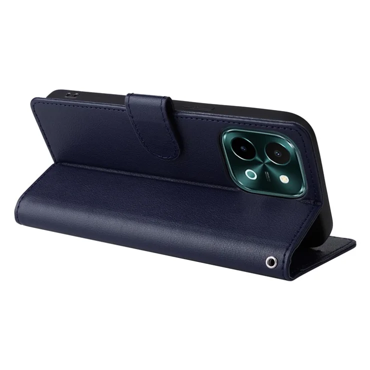For vivo Y28 4G Case Wallet Stand View PU Leather Phone Cover - Blue