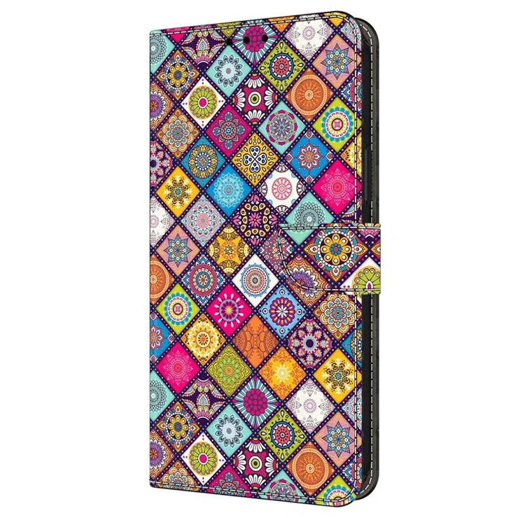 For Samsung Galaxy A34 5G Case Pattern Printed Protective Cover TPU+PU Leather Flip Phone Case - Colorful Leather