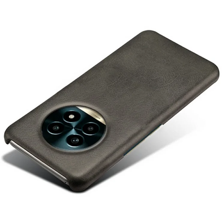 For Realme 13 Pro 5G (Global) / 13 Pro+ 5G (Global) Case Calf Texture PU Leather Hard PC Protective Phone Cover - Black