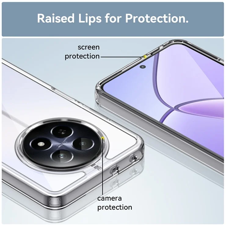 For Realme 13 5G / 12 5G / 12x 5G / Narzo N65 5G / Narzo 70x 5G / C65 5G Case TPU +Acrylic Phone Cover - Transparent