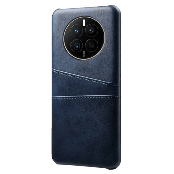 For Huawei Mate 50 4G Anti-scratch PU Leather+PC Hard Case Dual Card Slots Protective Phone Cover - Blue