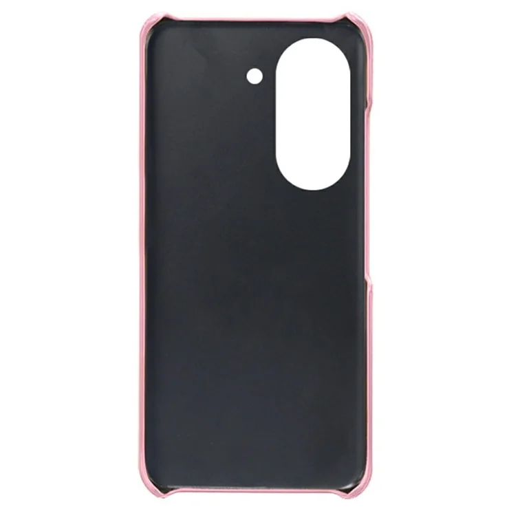 For Asus Zenfone 9 5G Calf Texture PU Leather Coated Hard PC Case Shockproof Protective Phone Cover - Rose Gold