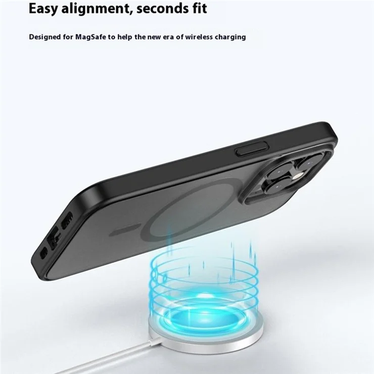 For iPhone 15 Pro Max Case Compatible with MagSafe Skin-touch PC+TPU Rubberized Phone Cover - Translucent