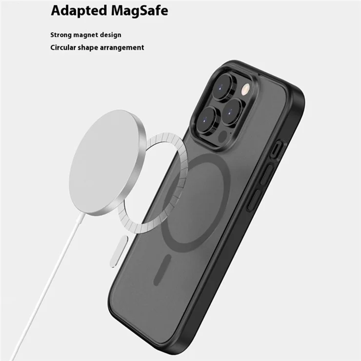 For iPhone 15 Pro Case Compatible with MagSafe Skin-Touch PC+TPU Rubberized Phone Cover - Translucent