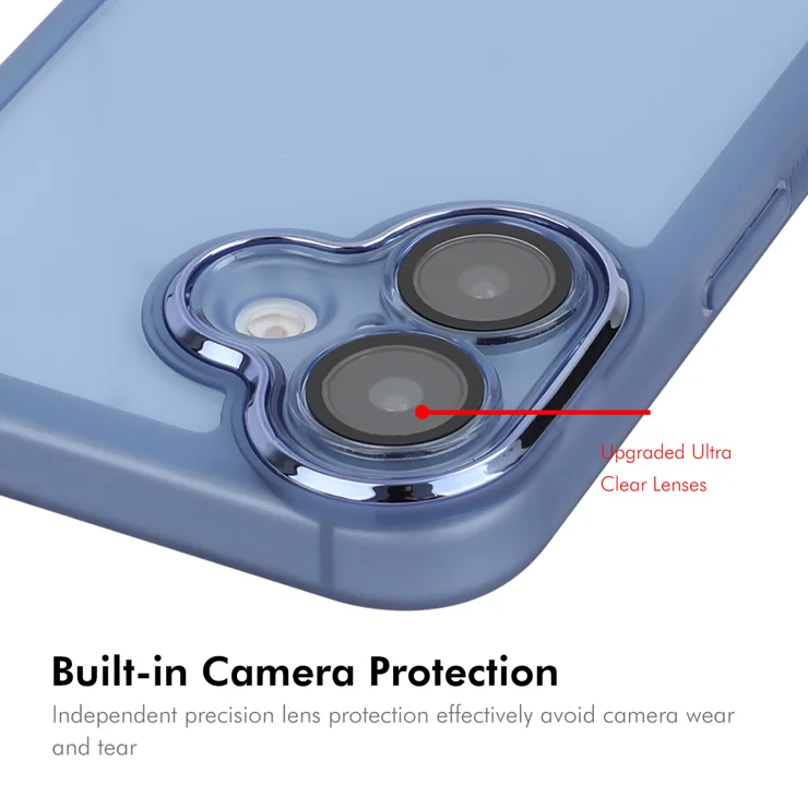 For iPhone 16 Plus ENKAY HAT PRINCE Case Matte TPU Phone Cover with Lens Film + 9H Glass Protector - Purple