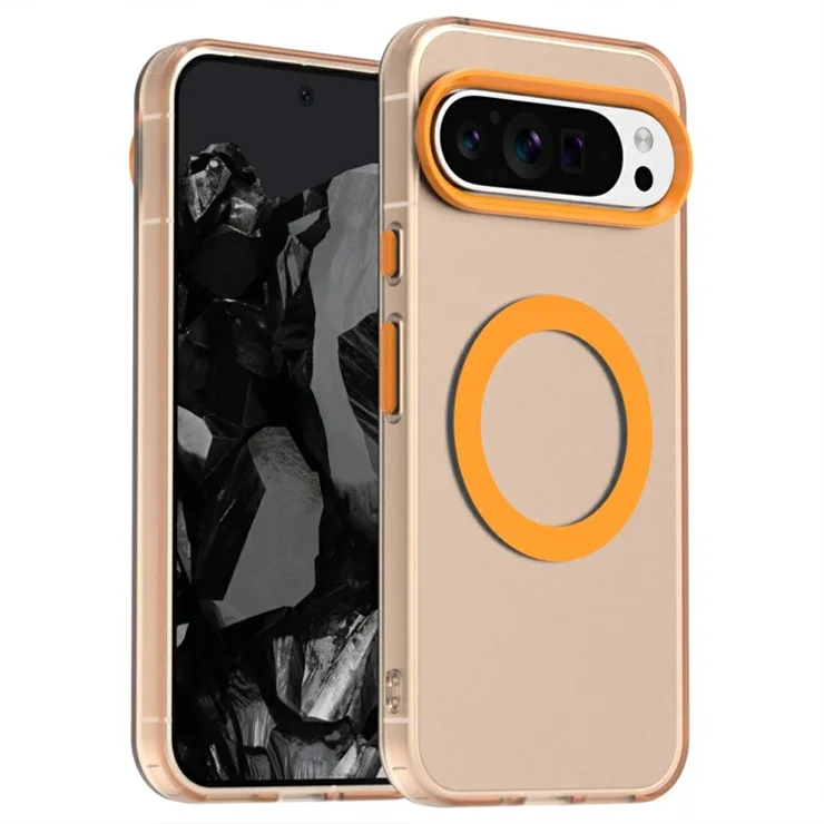 Candy Series For Google Pixel 9 Pro XL Case Compatible with MagSafe PC+TPU+PET Anti-Drop Phone Cover - Orange