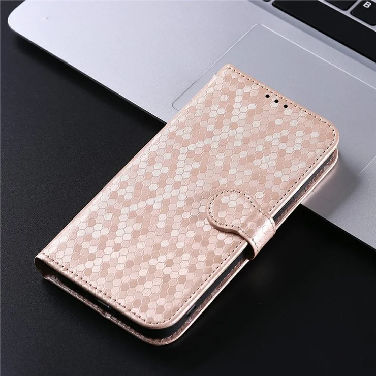 For Motorola Edge 50 Neo 5G / Moto S50 5G / Thinkphone 25 5G Wallet Case Dot Pattern Imprint PU Leather Phone Cover - Rose Gold