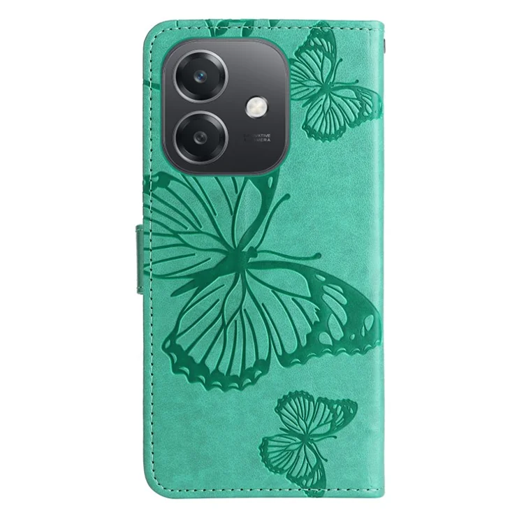 For Oppo A3x 4G / 5G (India) / A3 4G / 5G / A60 5G / A40 4G / A40M 4G Wallet Case Floral Butterfly Imprinted Leather Phone Cover Stand - Green