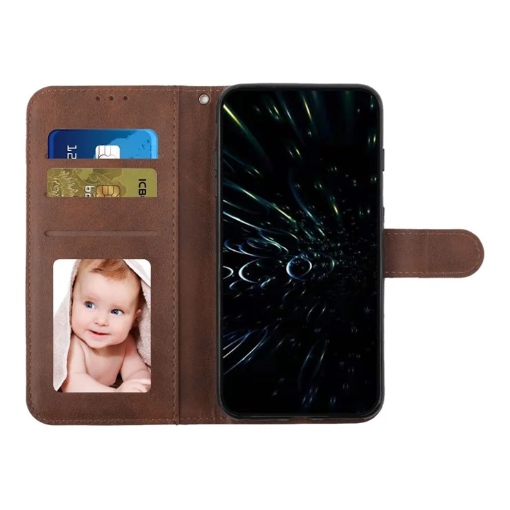 For Oppo A3x 4G / 5G (India) / A3 4G / 5G / A40 4G / A60 5G Case Stand Flip Protective Leather Phone Cover - Brown