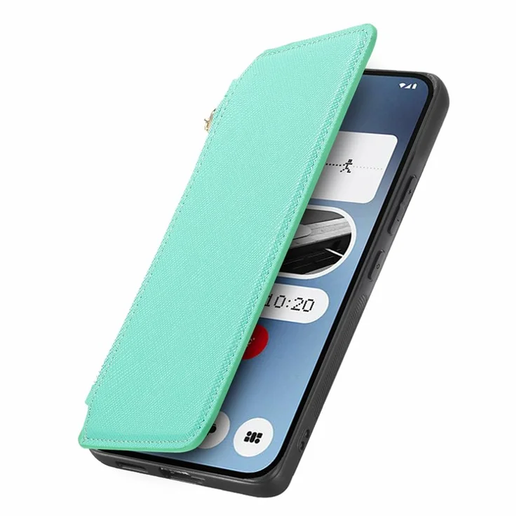 CASENEO For Nothing Phone (2a) Case Cross Texture Leather Detachable Magnetic Phone Cover - Green