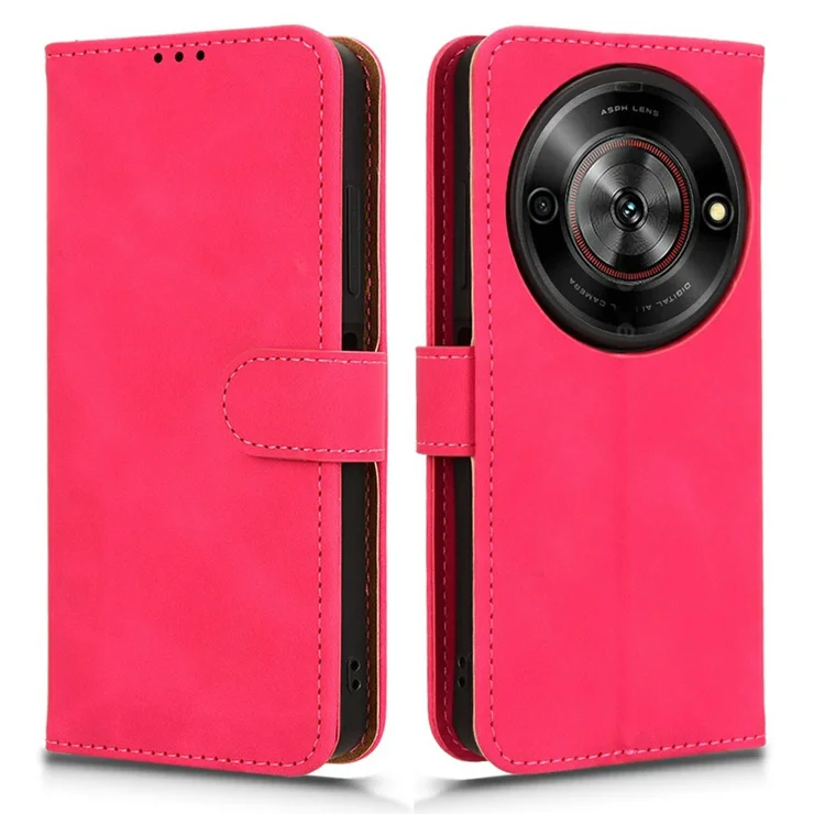 Custodia ZTE Blade A72 5G In Pelle PU – Cover Portafoglio Magnetica Con Chiusura Flip E Funzione Stand – Colore Oro Rosa, Design Trifoglio Fortunato