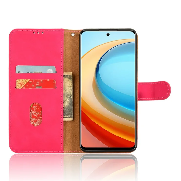 Custodia ZTE Blade A72 5G In Pelle PU – Cover Portafoglio Magnetica Con Chiusura Flip E Funzione Stand – Colore Oro Rosa, Design Trifoglio Fortunato