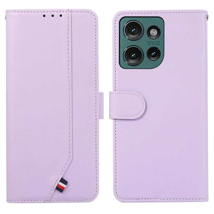 For Motorola Edge 50 5G Case RFID Blocking Flip Leather Phone Cover - Purple
