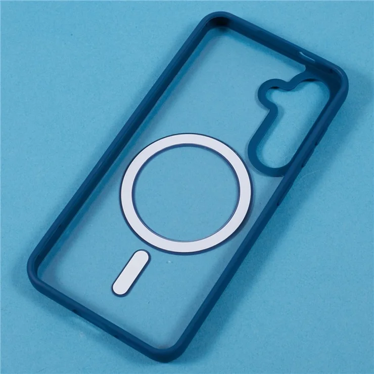 For Samsung Galaxy S24 Case Compatible with MagSafe Shockproof PC+TPU Clear Phone Cover - Sapphire