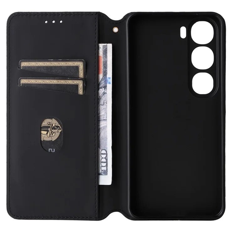 For vivo V40 Lite (Indonesia) 4G / 5G Wallet Case Rhombus Imprinted Leather Phone Cover - Silver