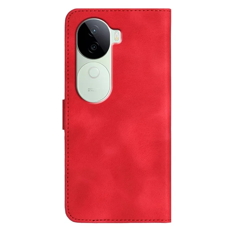 YX0030 For vivo V40e 5G / iQOO Z9s 5G Case Leather Phone Cover Wallet Stand Design - Red
