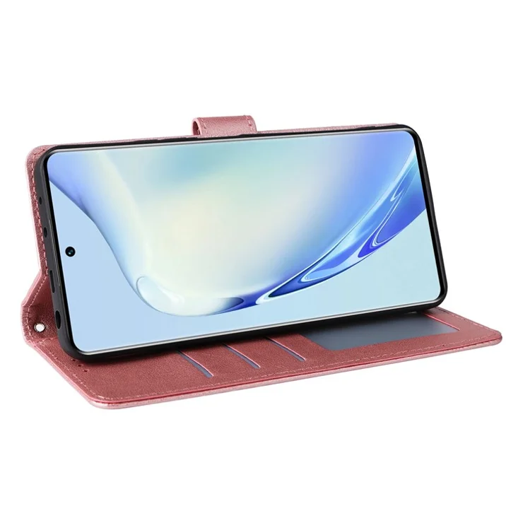 For vivo S16 Pro / S16 Case Wallet Stand View PU Leather Phone Cover - Rose Gold