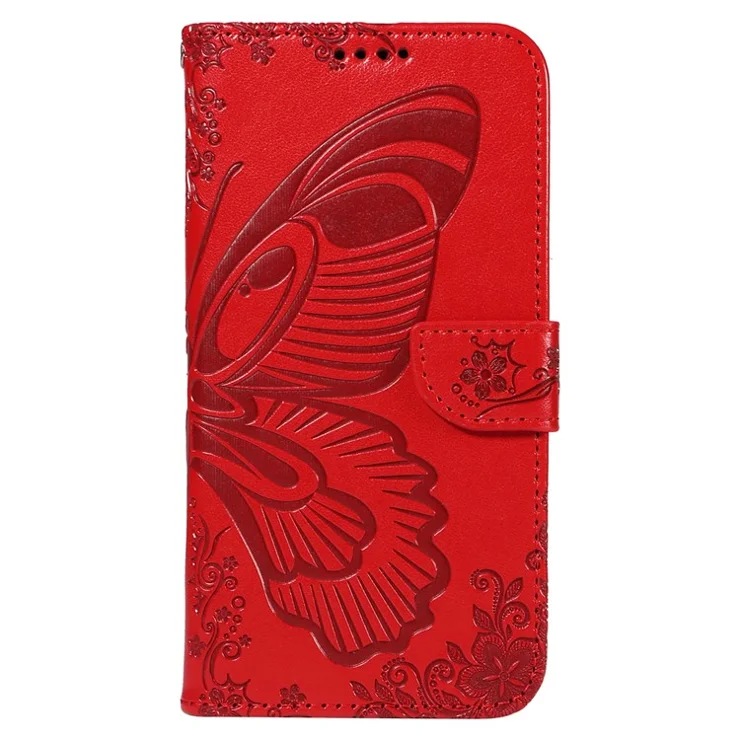 For Xiaomi 14T Case Butterfly Pattern Leather Wallet Flip Phone Cover - Red