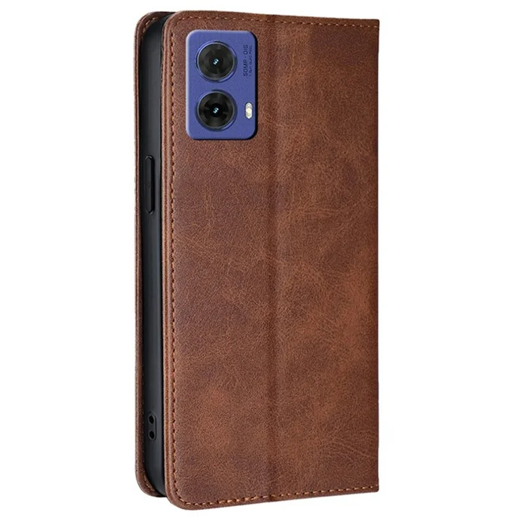 For Motorola Moto G85 5G / S50 Neo 5G Case PU Leather Calf Texture Phone Wallet Cover - Brown