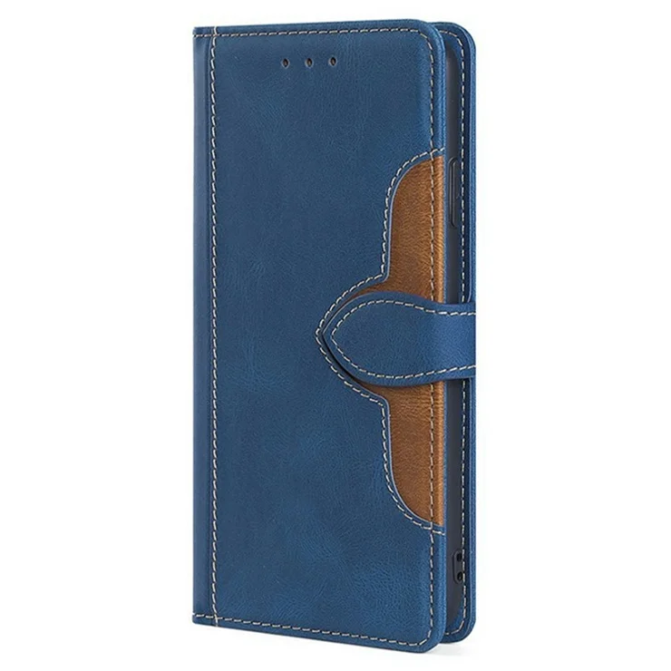 For Motorola Moto G85 5G / S50 Neo 5G Case Leather Wallet Phone Cover with Straw Hat Magnetic Clasp - Blue