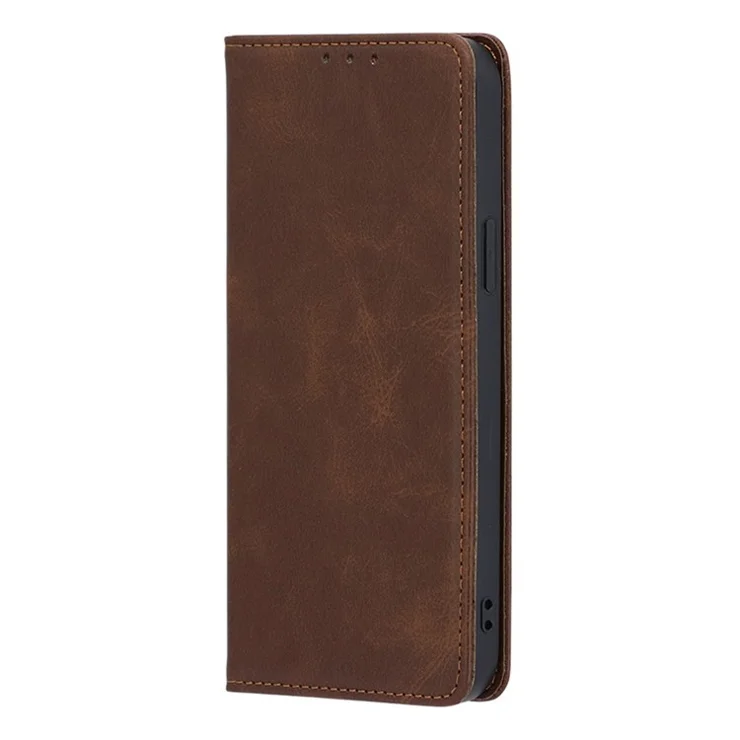For Motorola Moto X50 Ultra 5G / Edge 50 Ultra 5G Case PU Leather Calf Texture Phone Wallet Cover - Brown