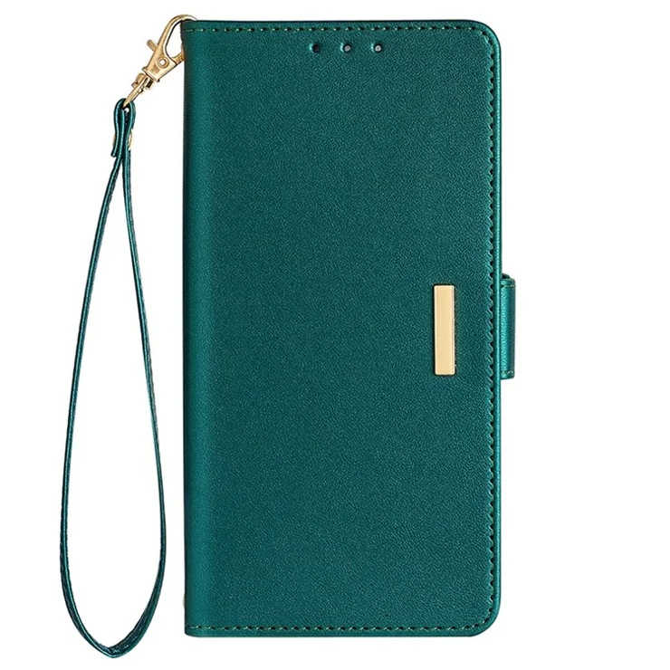 For Samsung Galaxy A35 5G Leather Wallet Case RFID Blocking Stand Cover with Hand Strap - Green