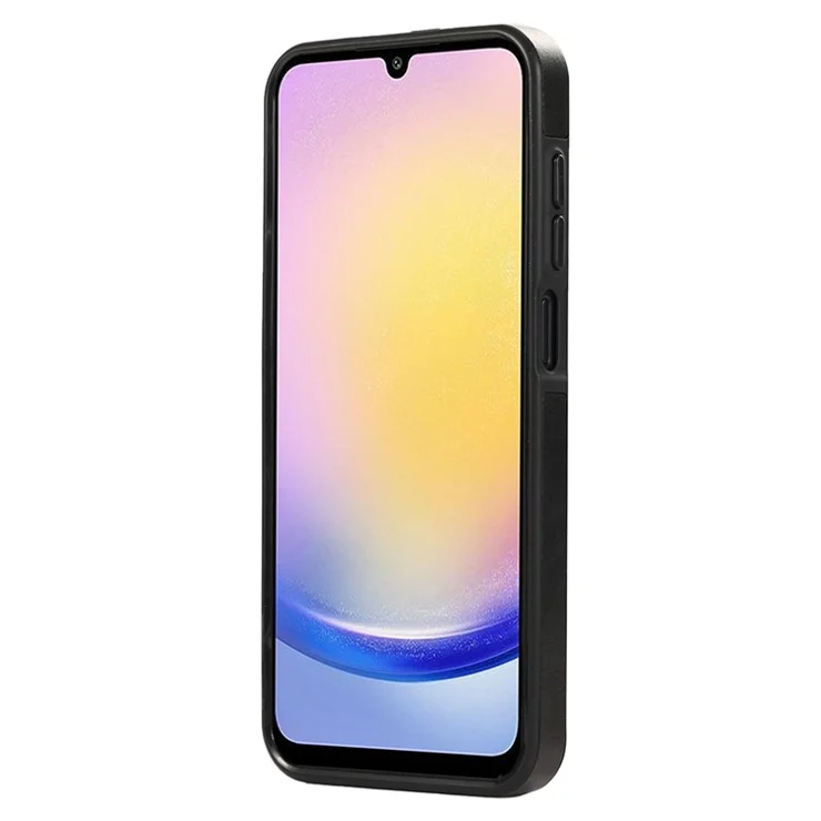 For Samsung Galaxy A05s 4G PU Leather Back Case Card Holder Kickstand Phone Cover with Wrist Strap - Black