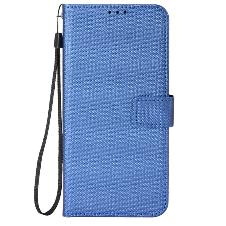 For Motorola Moto G75 5G Case PU Leather Diamond Texture Wallet Phone Cover - Blue