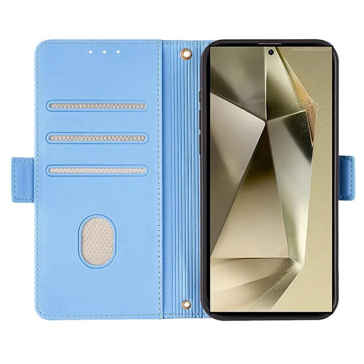 For Xiaomi Poco X6 5G Leather Wallet Case RFID Blocking Stand Cover with Hand Strap - Blue