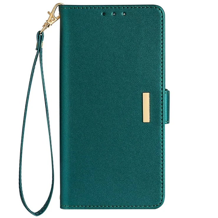 For Xiaomi Poco X6 5G Leather Wallet Case RFID Blocking Stand Cover with Hand Strap - Green