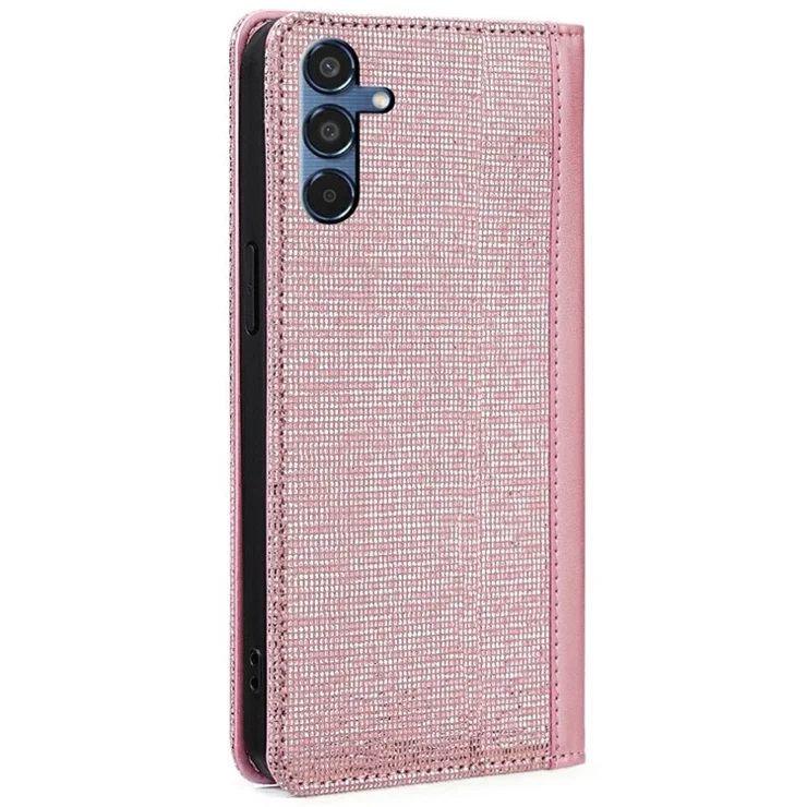 For Samsung Galaxy S24 FE Leather Case Wallet Stand Phone Cover with RFID Blocking - Rose Gold