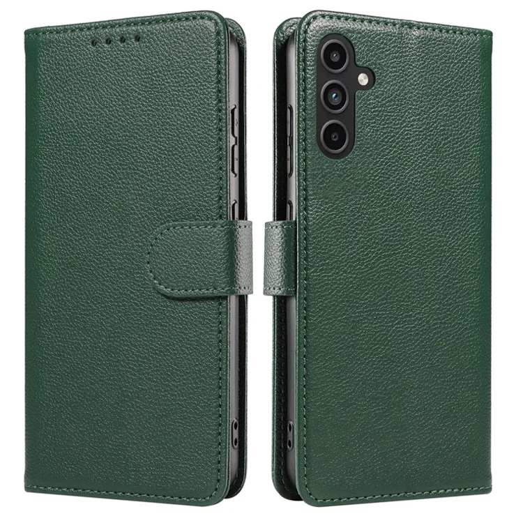 For Samsung Galaxy A54 5G Leather Case Litchi Texture RFID Blocking Wallet Stand Phone Cover - Green