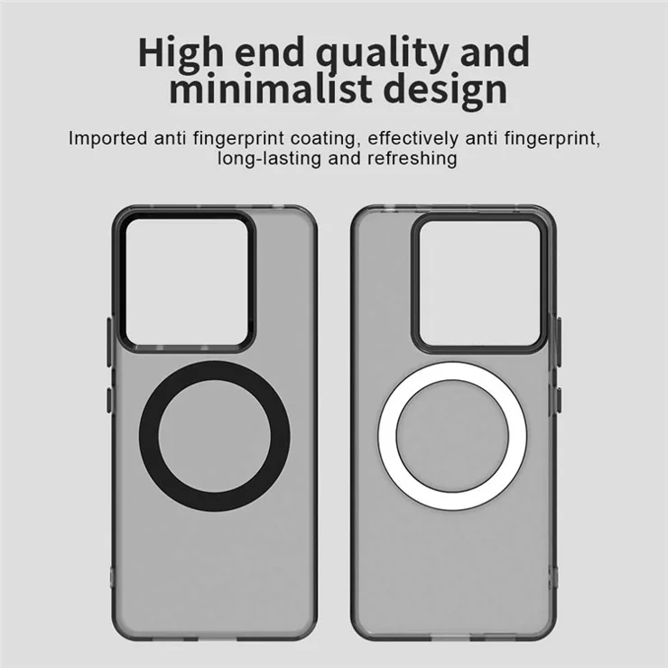 For Xiaomi Redmi Note 13 Pro 5G / Poco X6 5G Case Compatible with MagSafe PC+TPU+PET Anti-Drop Phone Cover - Black