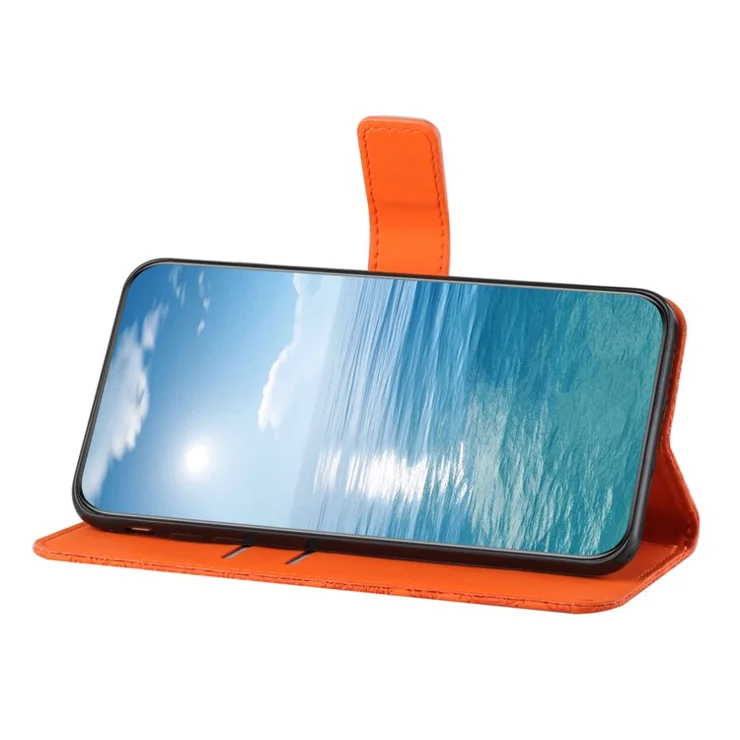 For TECNO Pova 5 Pro 5G Case Leather Case Ethnic Style Wallet Phone Cover with Strap - Orange