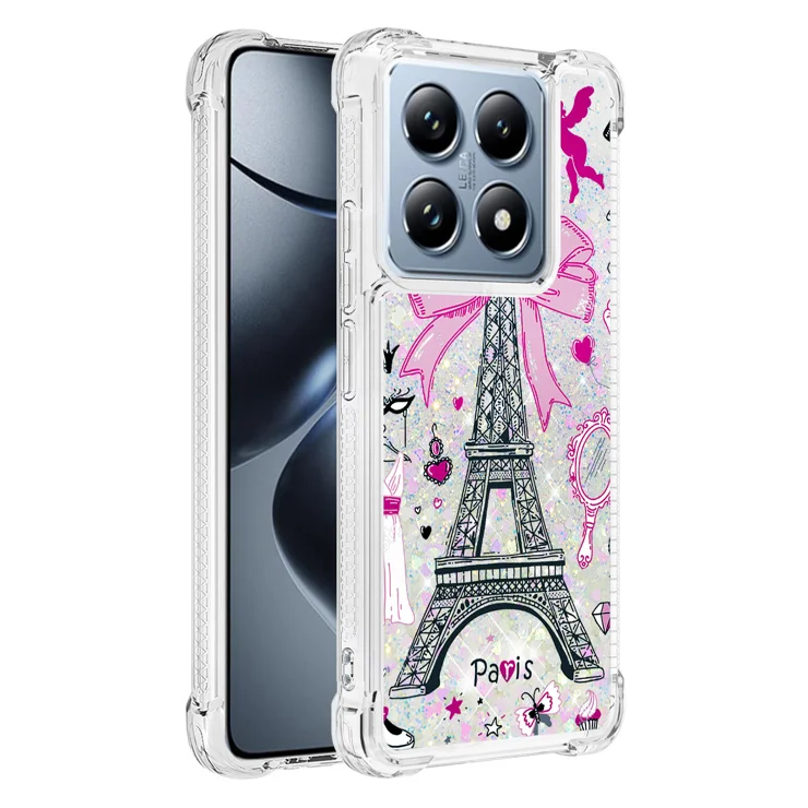 For Xiaomi 14T Pro / Xiaomi 14T TPU Case with Quicksand and Pattern Printed - Mirror / Tower