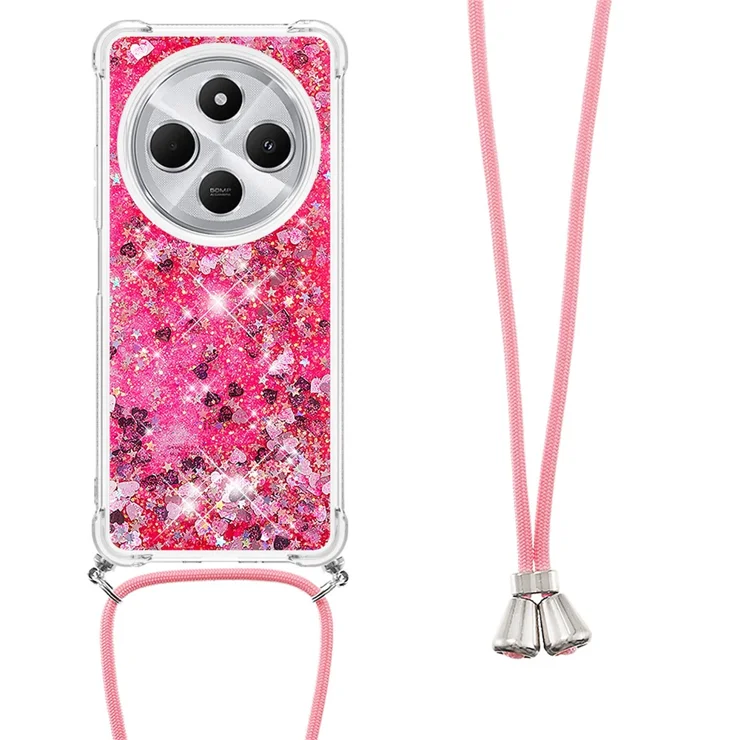 ILING Handyhülle Für Xiaomi Redmi 14C / Poco C75 – Glitzernd Mit Rosen, Strass, TPU (rosa)