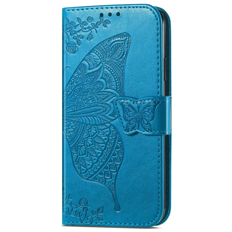 For Motorola Edge 50 Neo 5G / Moto S50 5G / Thinkphone 25 5G Case PU Leather Wallet Phone Cover Butterfly Pattern - Blue