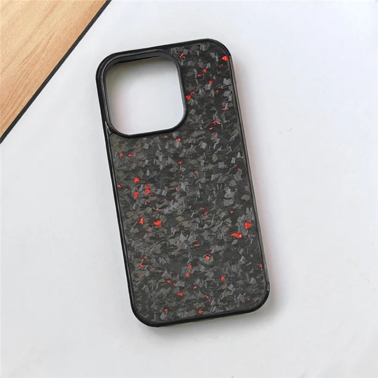 For iPhone 12 / 12 Pro Magnetic Case Forged Texture Aramid Fiber+TPU Anti-Slip Phone Cover - Red
