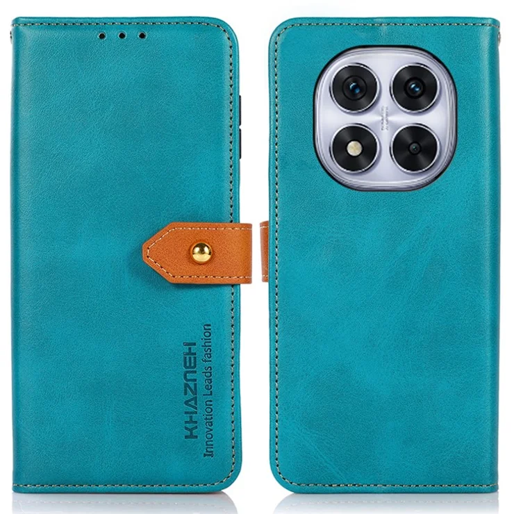 KHAZNEH For Xiaomi Redmi Note 14 Pro 5G / Poco X7 5G Wallet Phone Case Stand Leather Flip Cover - Blue