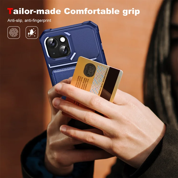 For iPhone 14 Plus ENKAY Hat-Prince Wallet Card Slot Kickstand PU Leather +TPU Back Phone Cover with Camera Lens Film - Rose Gold