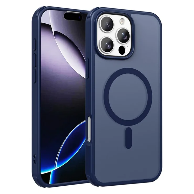 For iPhone 16 Pro Max Magnetic Case Compatible with MagSafe TPU+PC Phone Cover - Blue