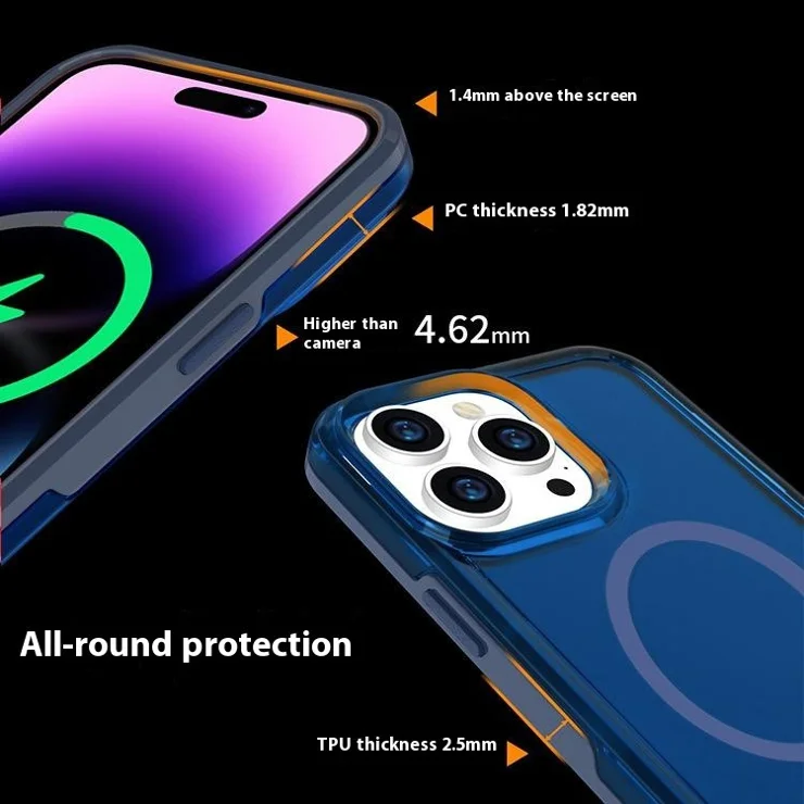 For iPhone 16 Pro Back Cover Skin Touch Frosted Translucent Magnetic Phone Case - Purple